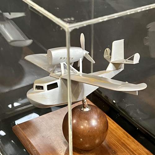 Vintage Cased Hand Made Seaplane on Gimble image-4