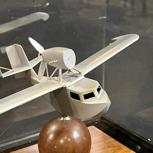 Vintage Cased Hand Made Seaplane on Gimble image-3