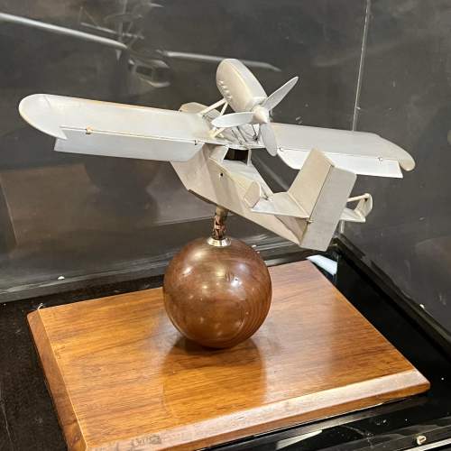 Vintage Cased Hand Made Seaplane on Gimble image-5