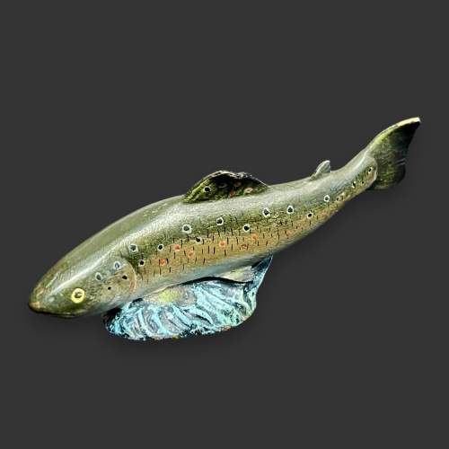 Cold Painted Bronze Trout image-1