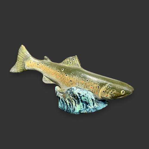 Cold Painted Bronze Trout image-2