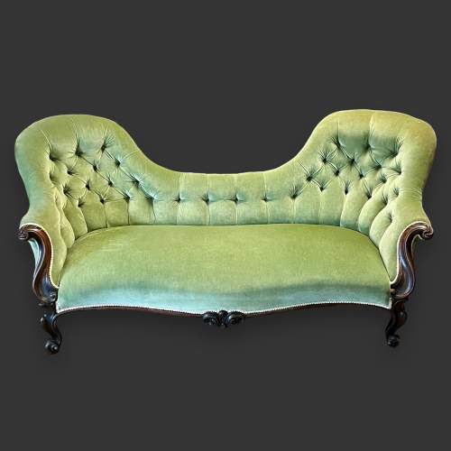 19th Century Serpentine Fronted D End Sofa image-2