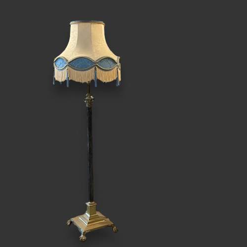 19th Century Corinthian Column Adjustable Brass Standard Lamp image-1