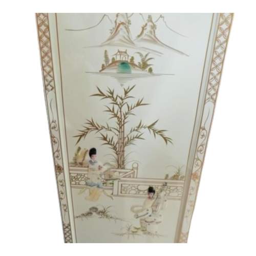 Chinese White Lacquered Mother of Pearl and Gold Armoire image-4
