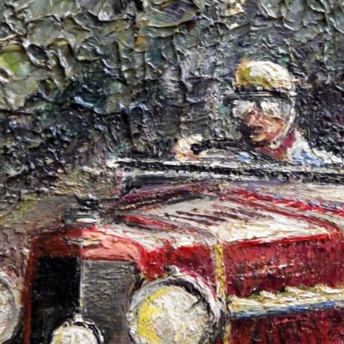 Aston Martin Ulster Original Oil on Canvas Painting - Racing Car image-3