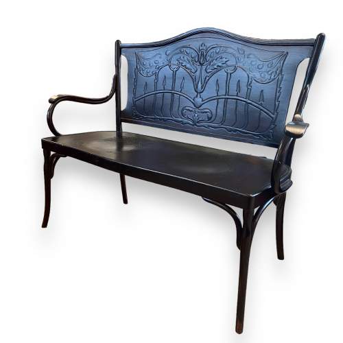 Art Nouveau French Bentwood Salon Bench image-1