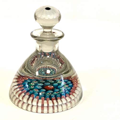 19th Century English Millefiori Glass Inkwell image-1