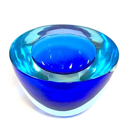 Murano Sommerso Two Tone Glass Bowl image-1