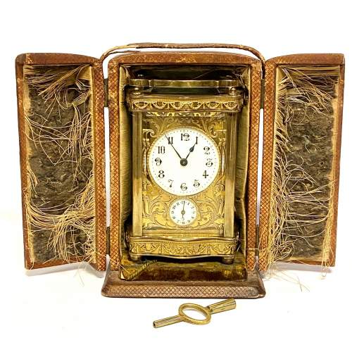 Fine Late 19th Century French 8-Day Carriage Alarm Clock image-6