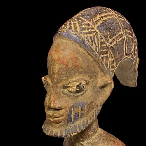 Yoruba Eshu Carved Wooden Two Headed Figure image-3