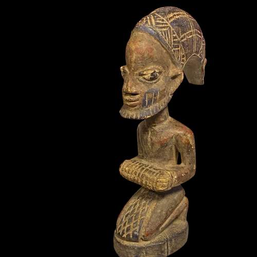 Yoruba Eshu Carved Wooden Two Headed Figure image-4