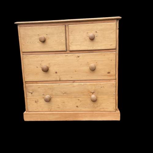 Victorian Pine Chest Two Short over Two long drawers with plinth image-6