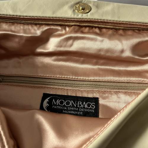 Designer Patricia Smith Leather Clutch Moon Bag image-2