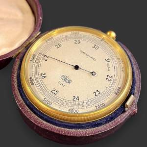 Large Cased Pocket Barometer by Casella London