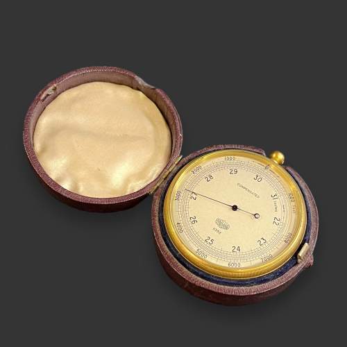 Large Cased Pocket Barometer by Casella London image-2
