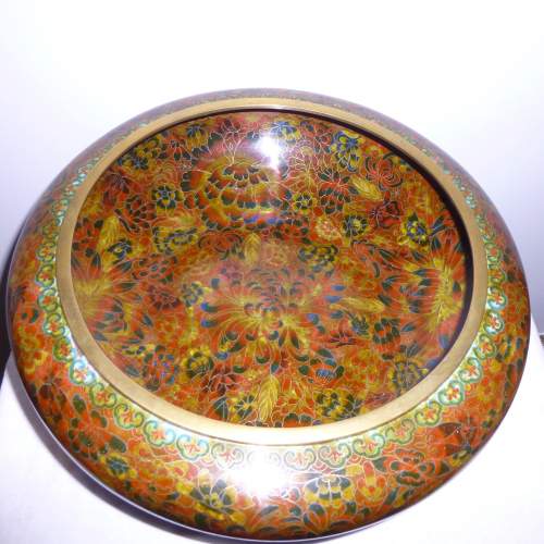 Very Large Chinese Cloisonne Bowl and Stand image-2