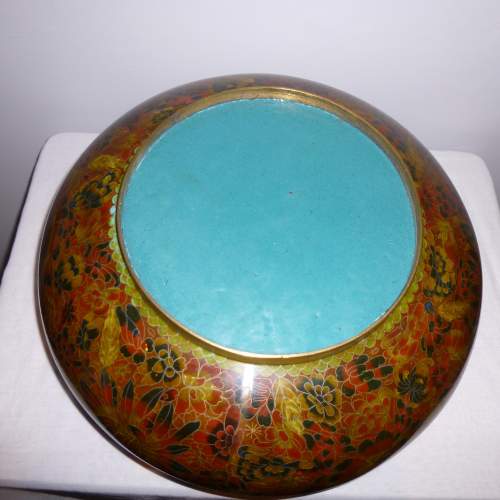 Very Large Chinese Cloisonne Bowl and Stand image-3