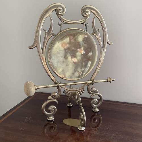 Large Brass Art Nouveau Table Gong image-1