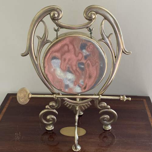 Large Brass Art Nouveau Table Gong image-2
