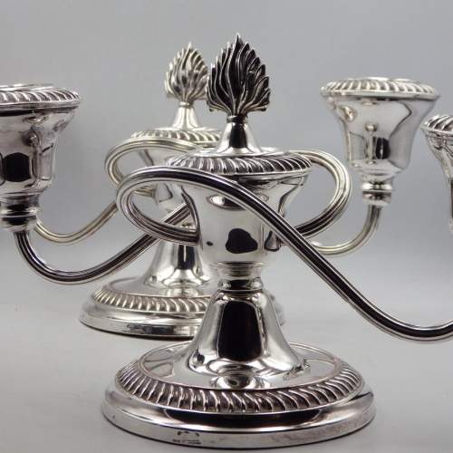 Fine Quality Pair of Silver Plated on Copper Candelabras image-2