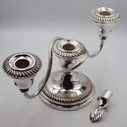 Fine Quality Pair of Silver Plated on Copper Candelabras image-4