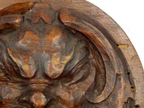 Antique 19th Century Carved Pine Green Man Roundel image-2