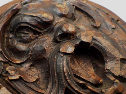 Antique 19th Century Carved Pine Green Man Roundel image-6