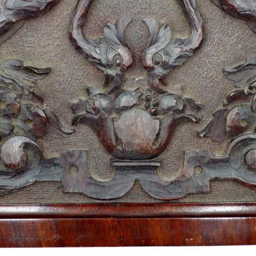 Antique 19th Century Carved Griffins Walnut Panel image-2