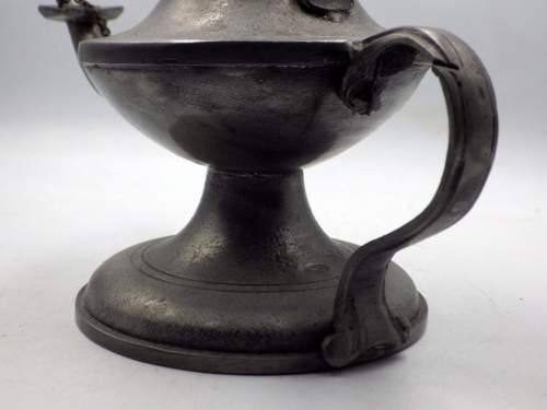 Antique Early 19th Century Pewter Whale Oil Lamp image-4