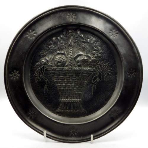 Antique 18th Century Repousse Pewter Plate image-1