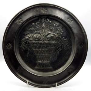 Antique 18th Century Repousse Pewter Plate