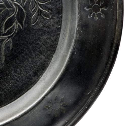 Antique 18th Century Repousse Pewter Plate image-4