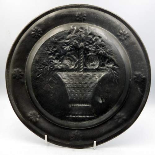 Antique 18th Century Repousse Pewter Plate image-5
