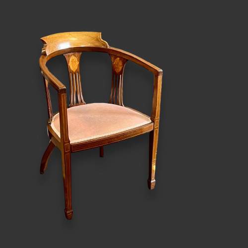 Pair of Edwardian Inlaid Mahogany Chairs image-3