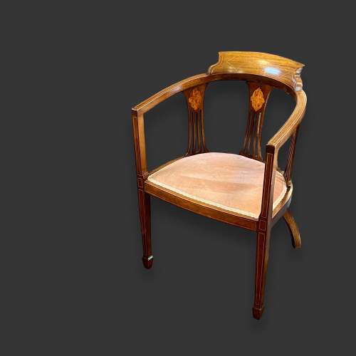 Pair of Edwardian Inlaid Mahogany Chairs image-4