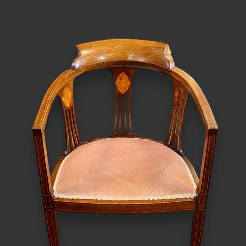 Pair of Edwardian Inlaid Mahogany Chairs image-5
