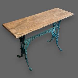Victorian Green Painted Cast Iron Garden Table