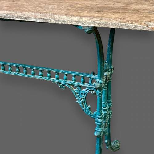 Victorian Green Painted Cast Iron Garden Table image-4