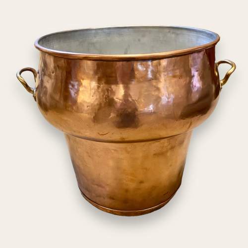 Late 19th Century French Antique Copper Stock Pot image-1