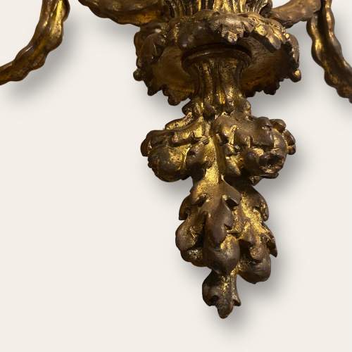 20th Century French Bronze Six Branch Ceiling Light image-5