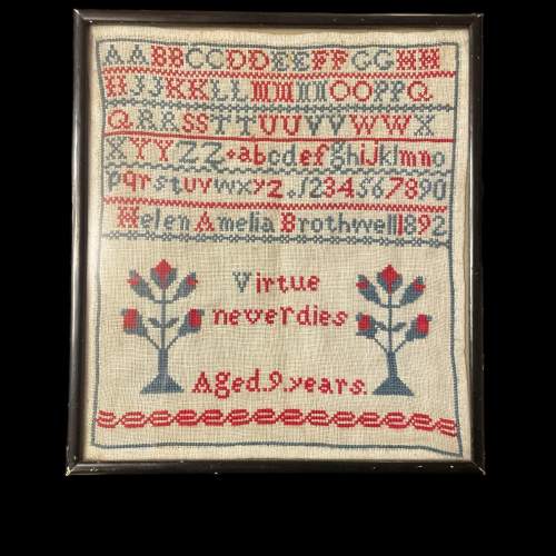 19th Century Alphabet Sampler By Helen Brothwell Age 9 image-1