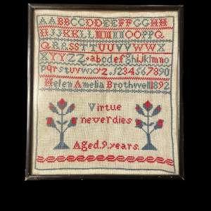 19th Century Alphabet Sampler By Helen Brothwell Age 9
