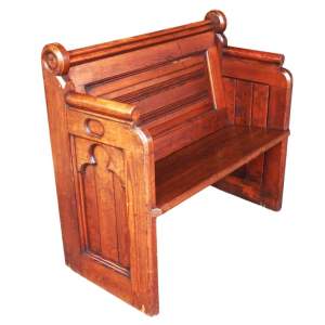 Victorian Pitch Pine & Oak Gothic Revival Pugin Style Pew