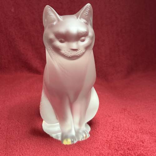 Lalique Chat Assis Seated Cat Sculpture image-1
