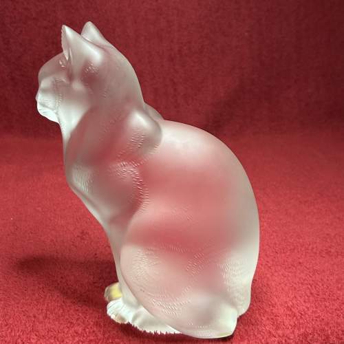 Lalique Chat Assis Seated Cat Sculpture image-4