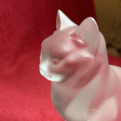 Lalique Chat Assis Seated Cat Sculpture image-5