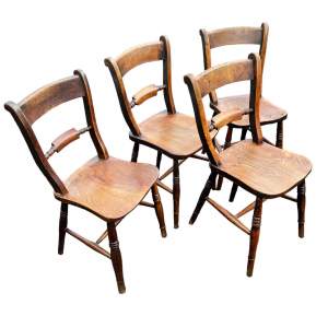 Four 19th Century Oxford Bar Back Chairs