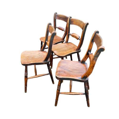 Four 19th Century Oxford Bar Back Chairs image-2
