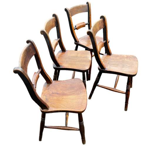 Four 19th Century Oxford Bar Back Chairs image-3