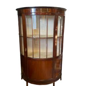 Edwardian Mahogany Bow Front Glazed Cabinet
